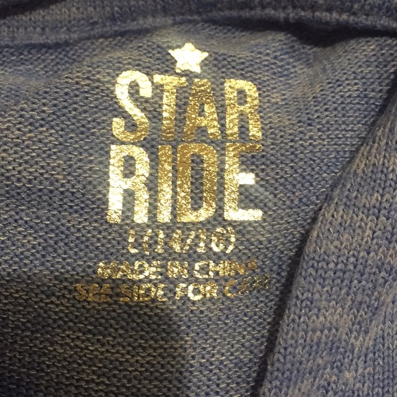 Star Ride large blue hoodie - Picture 3 of 3